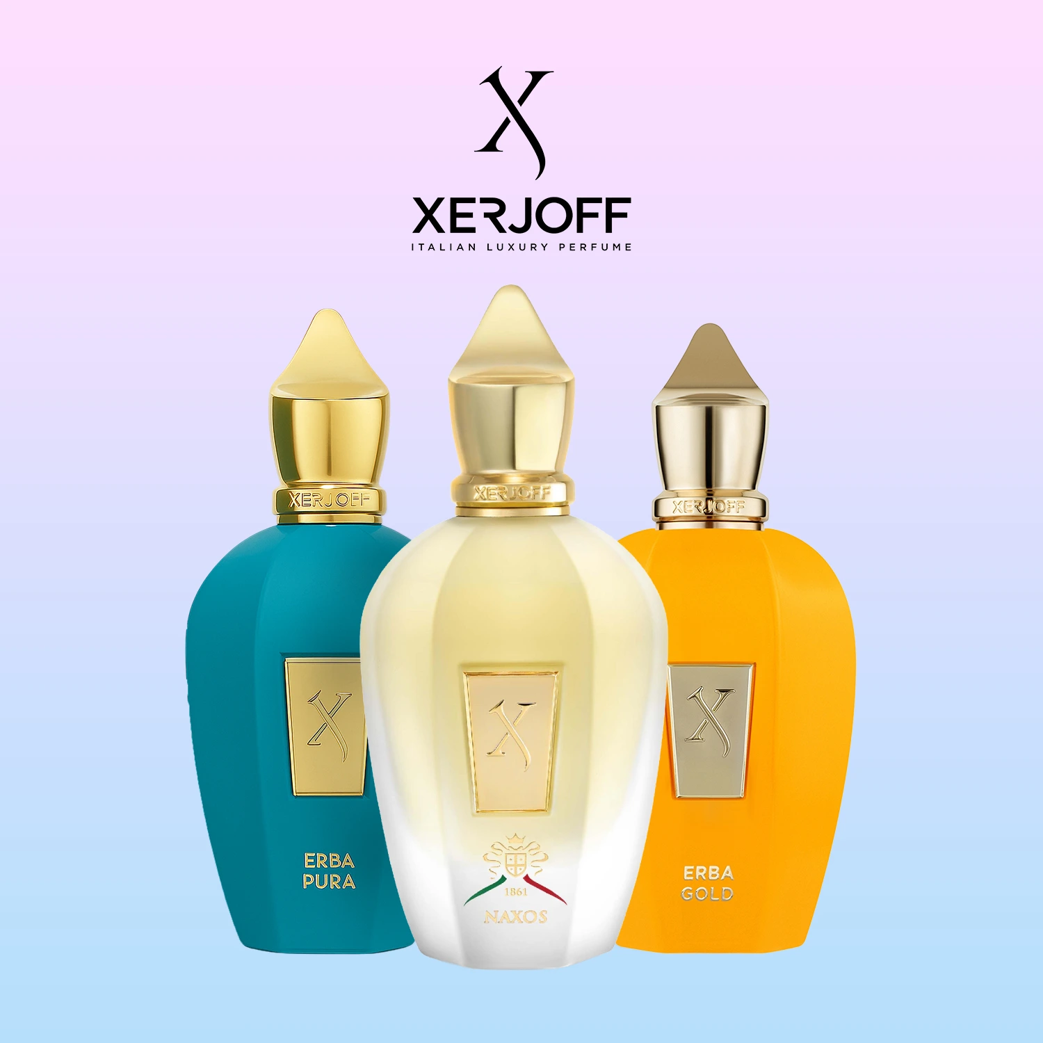 Kampanjbanner för Xerjoff parfym – nytt exklusivt doftmärke i sortimentet.